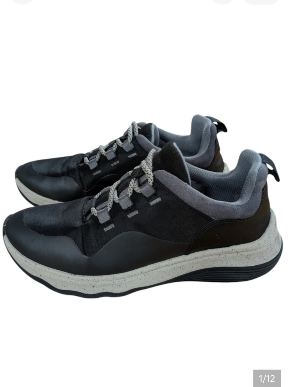 Clarks Jaunt Lace Oxford Sneakers Black Gray Size 8